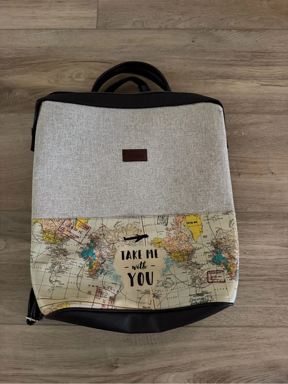 Take Me With You Dogo Travel Backpack - Beige & Brown